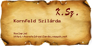 Kornfeld Szilárda névjegykártya